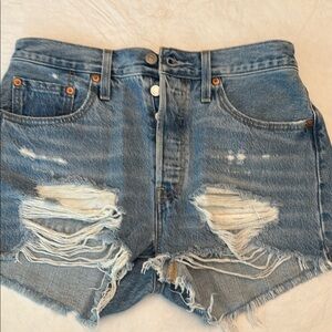 Levi’s 501 Distressed Denim Women Shorts size 28 button fly
